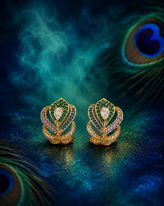 MYSTIC PEACOCK STATEMENT EARRINGS