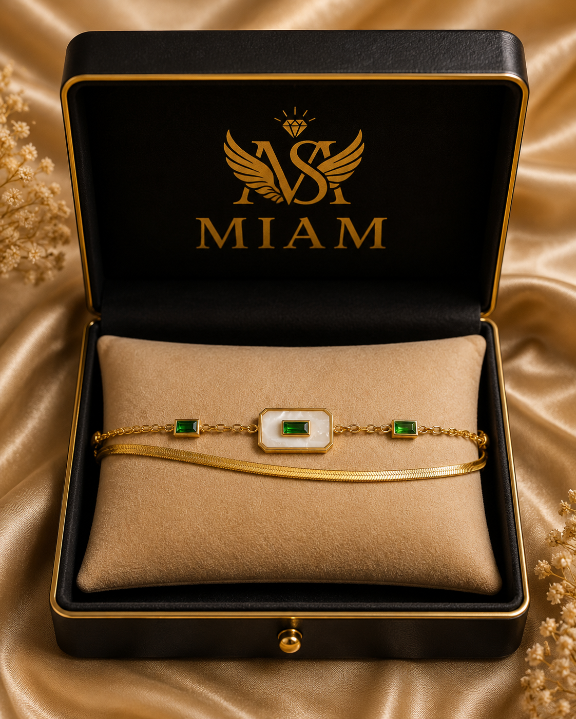 SIGNATURE EMERALD GRACE LINK BRACELET