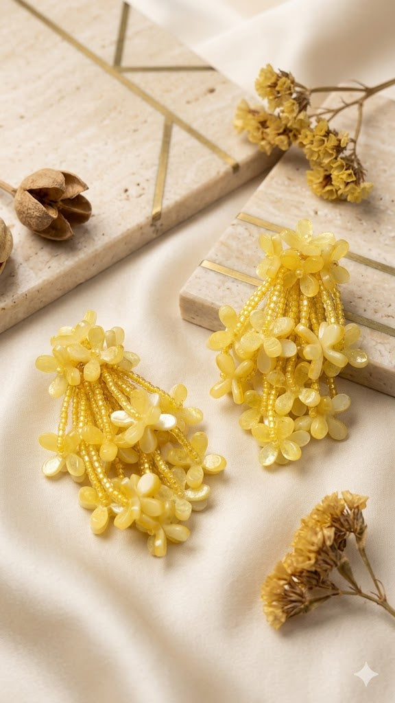 Golden Jasmine Drop Earrings